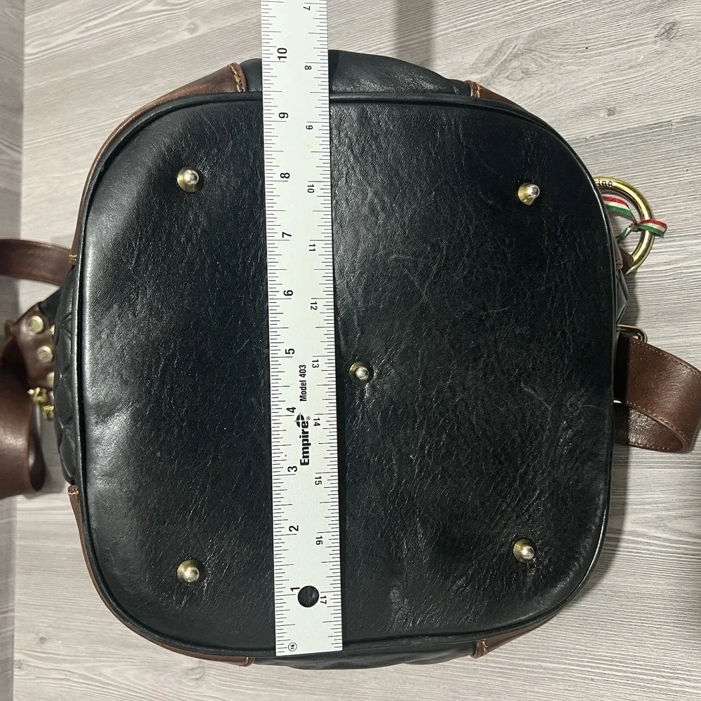 Marino‎ Orlandi Italian Leather Large Backpack Sling Black